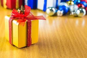 geschenkdoos, objecten voor emblazon in kerstmis, selectieve focus foto