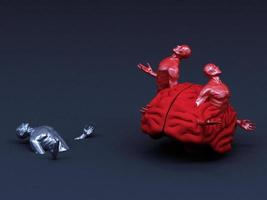 abstract concept kleurrijk van mannen en zijn hersenen en lichaam 3D-rendering foto