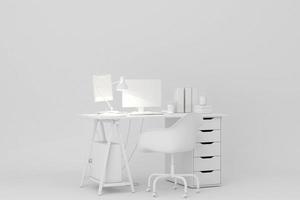 abstracte meubelplank en kunstwerkframe met plant.3d-rendering foto