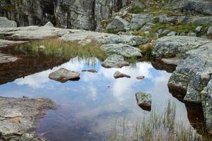 kleurrijke bergtaferelen in noorwegen. prachtig landschap van noorwegen, scandinavië. Noorwegen berglandschap. natuur in de zomer. foto