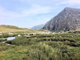 uitzicht op het platteland van Wales in de buurt van tryfan foto