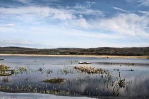 uitzicht op het leighton moss-natuurreservaat in het merengebied foto