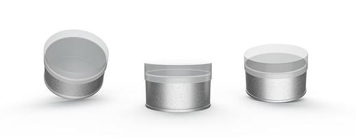 realistische ruwe metalen pot ronde cirkel cilinder vorm container 3d illustratie foto