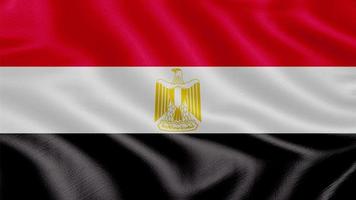 vlag van egypte. realistische wapperende vlag 3d render illustratie met zeer gedetailleerde stof textuur. foto