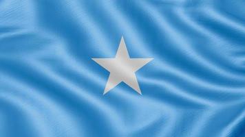 vlag van somalië. realistische wapperende vlag 3d render illustratie met zeer gedetailleerde stof textuur. foto