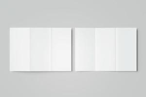 lege drievoudige brochuresjabloon voor mock-up en presentatieontwerp. 3D render foto