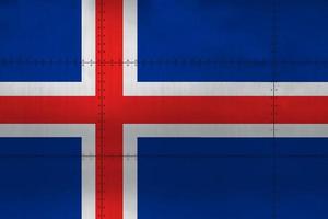 vlag van ijsland op metaal foto
