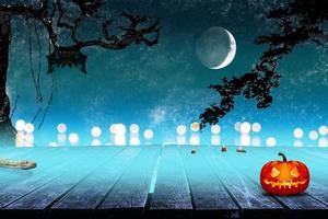 halloween-concept in fantasienacht foto