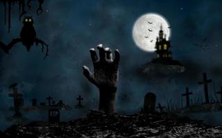 halloween-concept in fantasienacht foto