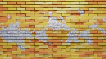 bakstenen muur geel en oranje voor textuurachtergrond. foto
