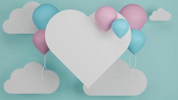 achtergrond voor Valentijnsdag, mothers-day.happy mothers day decoratie background.abstract scene voor display product.copy ruimte tekst, isoleren achtergrond. 3D-rendering illustratie foto