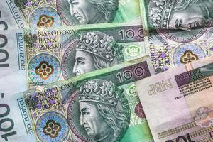 geld achtergrond gestapeld veel Poolse bankbiljetten