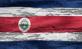 vlag van costa rica - realistische wapperende stoffen vlag foto
