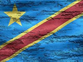 vlag van de democratische republiek congo - realistische wapperende stoffen vlag foto