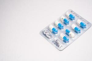antibioticum, achtergrond, blister, blauw, kopen, foto