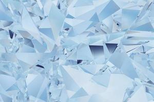 moderne ijsblauwe kleur van veelhoekig gebroken glas driedimensionaal ontwerp als achtergrond. abstracte 3d illustratie foto