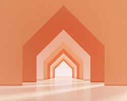 minimalistische abstracte achtergronddeur met productpresentatie. 3D-rendering foto