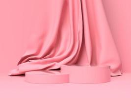 3D-abstracte render.beauty-producten voor cosmetische en huidverzorgingsverpakkingen mockup minimaal ontwerp op roze pastelachtergrond