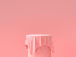 3D-abstracte render.beauty-producten voor cosmetische en huidverzorgingsverpakkingen mockup minimaal ontwerp op roze pastelachtergrond foto