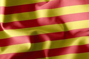 3d illustratievlag van catalonië is een regio van spanje. uitzwaaien foto
