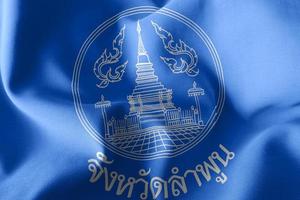 3d illustratievlag van lamphun is een provincie van thailand. zwaaien foto