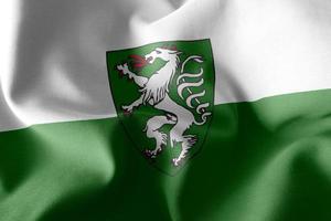 3D illustratie vlag van Stiermarken is een regio van Oostenrijk. zwaaien foto