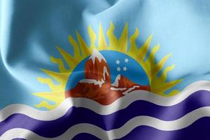 3D illustratie vlag van santa cruz is een regio van argentinië. foto