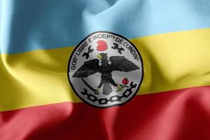 3D illustratie vlag van cundinamarca is een regio van colombia. wa foto