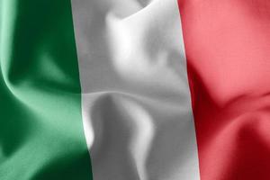 3D-rendering illustratie vlag van Italië. zwaaien met de windvlag foto