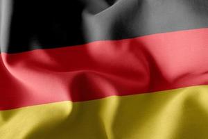 3D-rendering illustratie close-up vlag van Duitsland. zwaaien op de foto