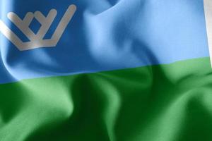 3D illustratie vlag van Khanty mansi autonome okrug is een reg foto