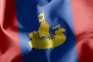3D illustratie vlag van kostroma oblast is een regio van rusland. foto