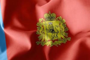 3D illustratie vlag van vladimir oblast is een regio van rusland. foto