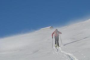 skiën in bergbeklimmer foto