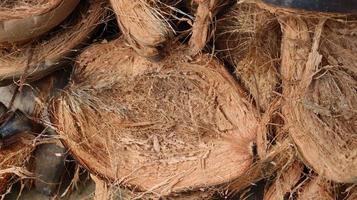 bruine kokosnootschaal foto