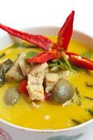 groene curry met varkensvlees, Thais eten. foto