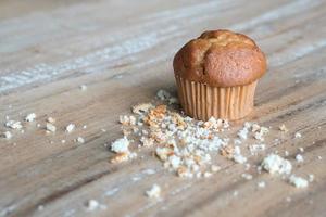 bananencupcake op tafel foto