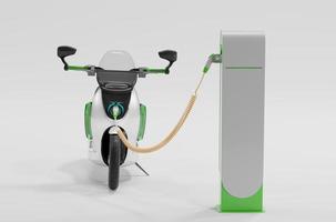 een elektrische motor met laadstation, 3d render foto