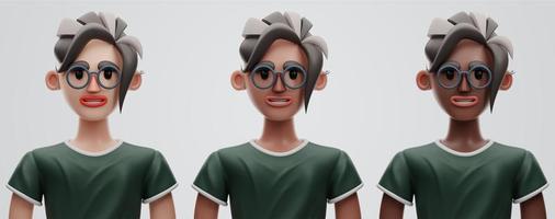 premium vrouwelijk menselijk karakter 3D-rendering op geïsoleerde achtergrond foto
