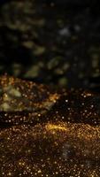 abstract van gouden glitter zanddeeltjes achtergrond verticale 3D-rendering foto