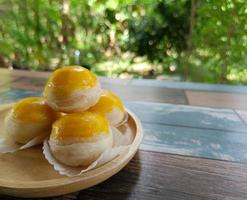 close-up chinese cakegebakjes of maancakes foto