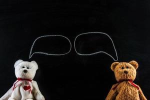 teddybeer met schoolbord, achtergrond foto