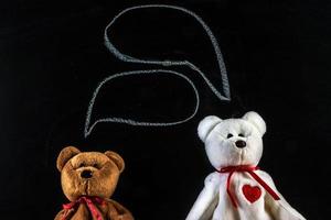 teddybeer met schoolbord, achtergrond foto