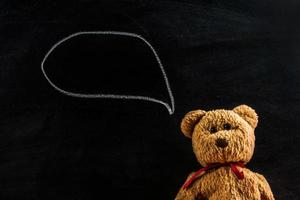 teddybeer met schoolbord, achtergrond foto