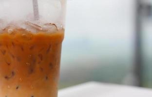 ijskoffie met waterdruppel foto