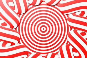 3d illustratie van een rode gloeiende, lichtgevende torusvorm op een witte geïsoleerde background foto