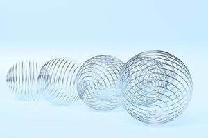 3D-afbeelding van een zilveren metalen ballen met vele gezichten op een zwarte achtergrond. cyber bal bol foto