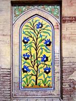 fresco, wazir khan moskee, lahore, pakistan foto