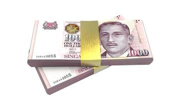 Singapore dollar valuta 3D-rendering foto