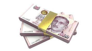 Singapore dollar valuta 3D-rendering foto